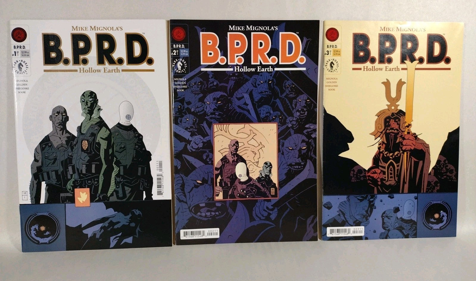 BPRD Hollow Earth (2002) Complete Dark Horse Mini-series #1 2 3 Mike Mignola