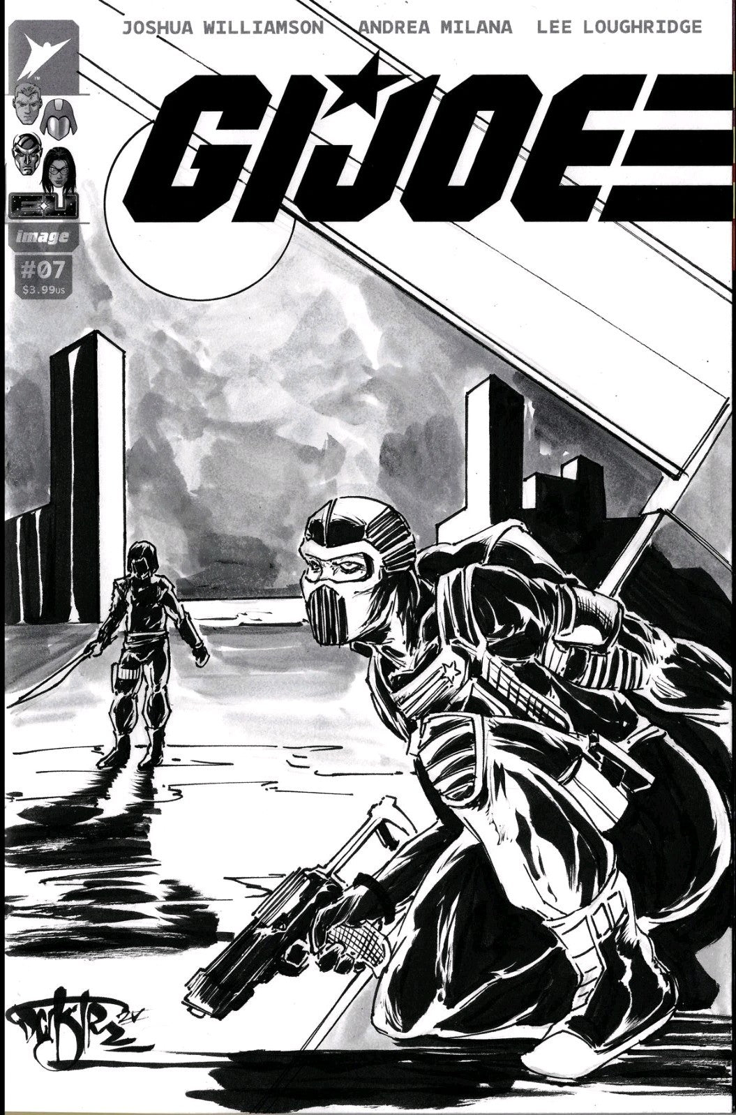 GI Joe #7 Image (2025) Sketch Cover Variant Comic W Original DCastr Beachead Art
