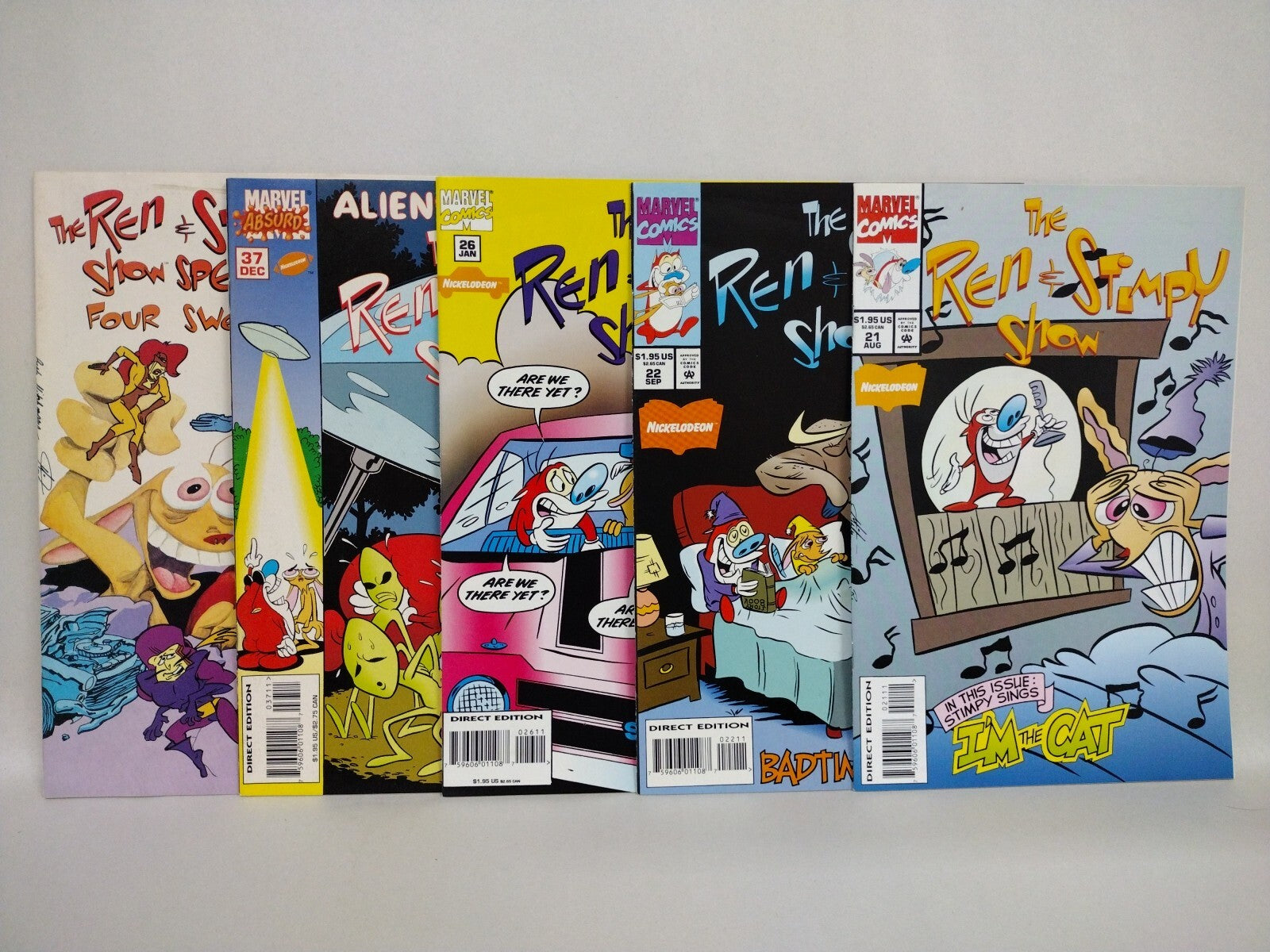 Ren And Stumpy Show Marvel Comic Lot Set #21 22 26 37 Special Four Swerks VF