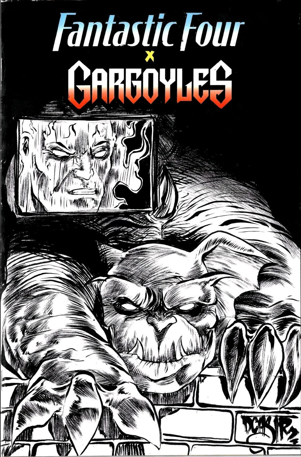 Fantastic Four X Gargoyles #1 (2025) Marvel Sketch Variant W Original DCastr Art