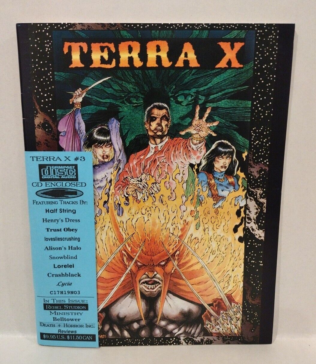 Terra X Magazine #3 1993 W Audio CD Tim Vigil Rebel Studios Interview & Cover