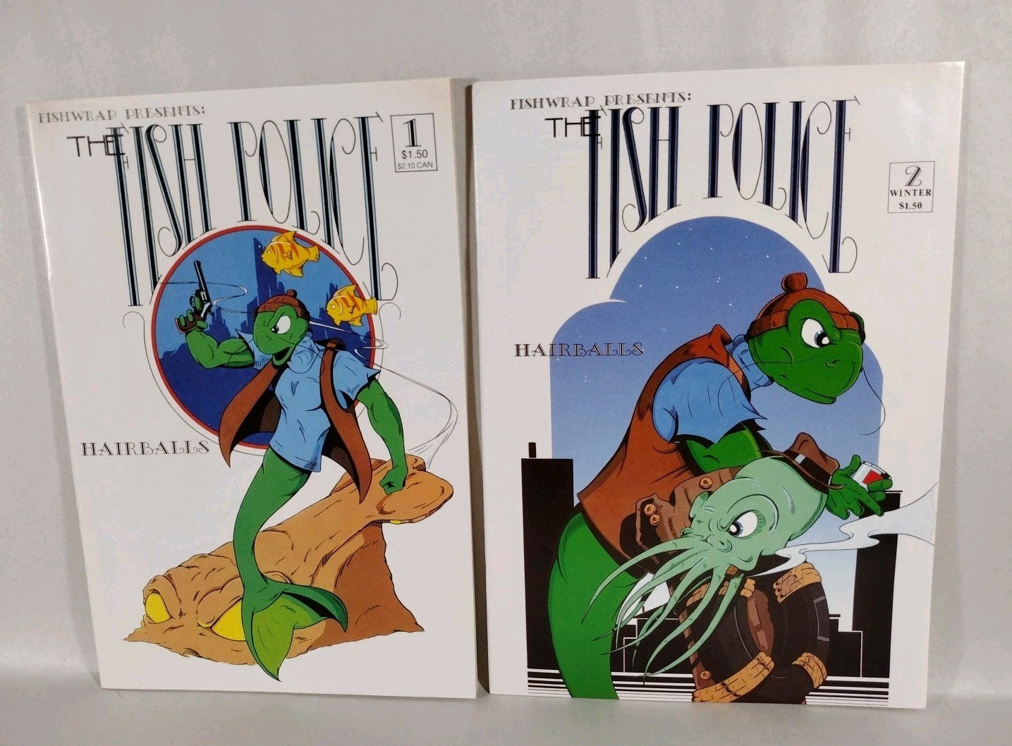 FISH POLICE (1986) Fishwrap Comic Lot #1 2 3 4 5  7 8 9 10 Special 1 Hairballs