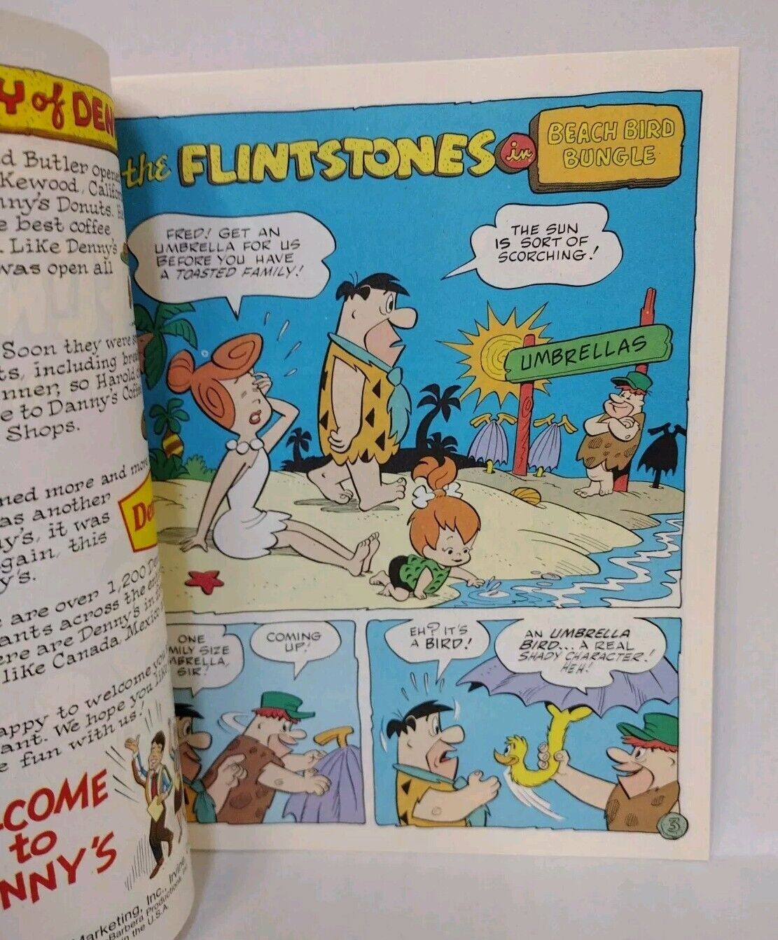 Denny's Flintstones Fun Book #1 (1988) Strottman Marketing Comic NM