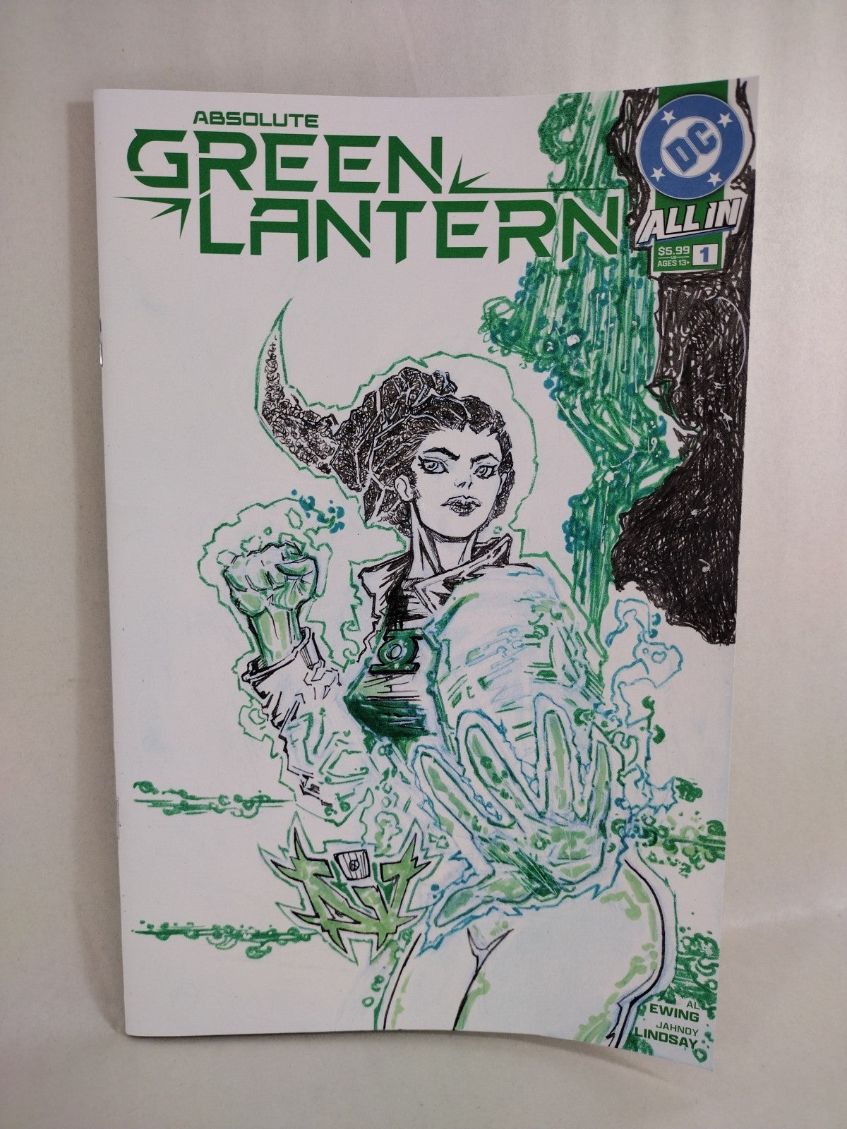 Absolute Green Lantern 1 (2025) DC Sketch Variant Comic Cover W Original JAG Art