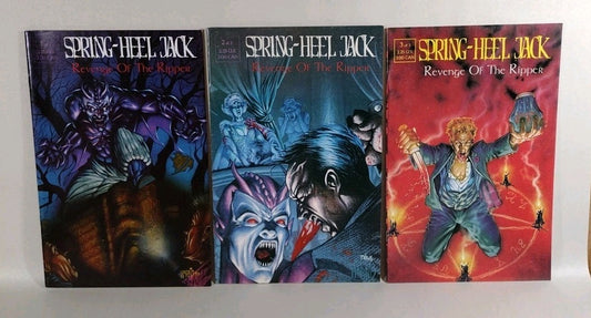 Spring Heel Jack  Revenge of the Ripper Full Set #1-3 REBEL STUDIOS 1993 VF