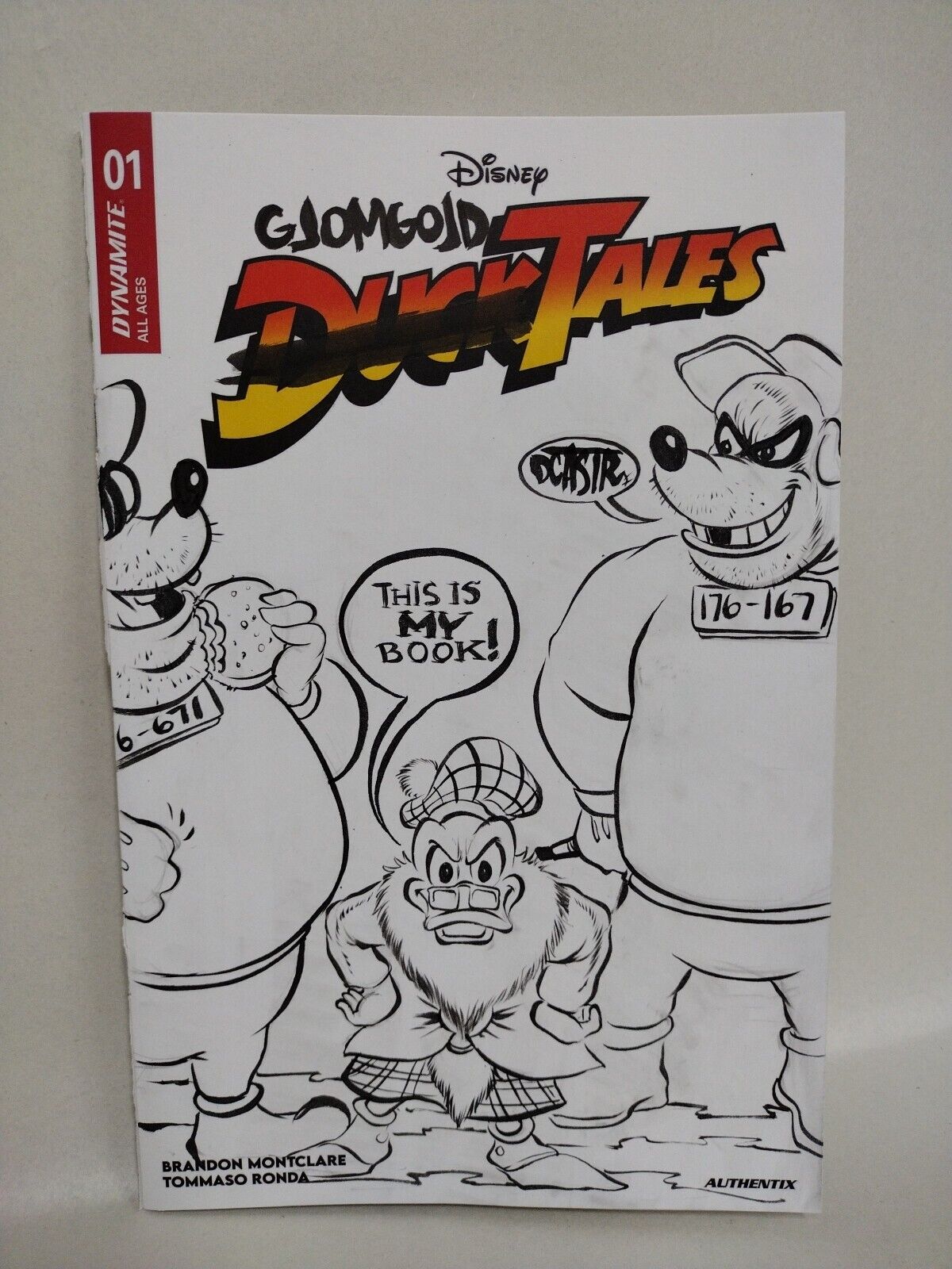 DuckTales #1 (2024) Dynamite Comic Sketch Cover Variant W Original DCastr Art