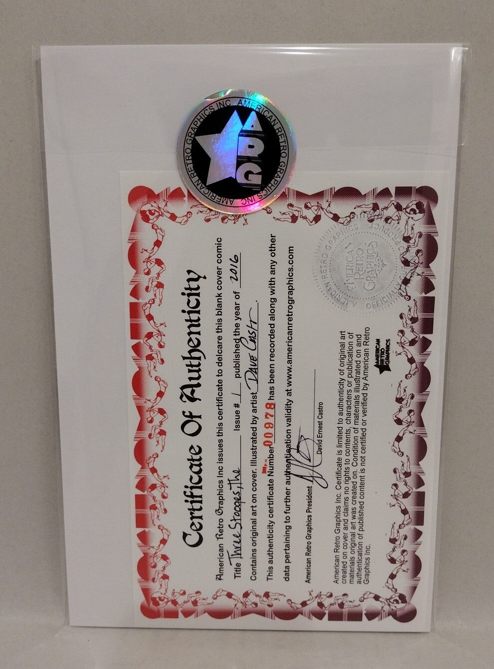 The Three Stooges #1 (2016) Sketch Cover Variant W Original Dave Castr Shemp Art