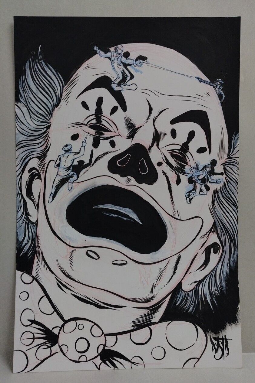 Big Town Clown 11"X 17" Dave Castr Original Art W COA 114