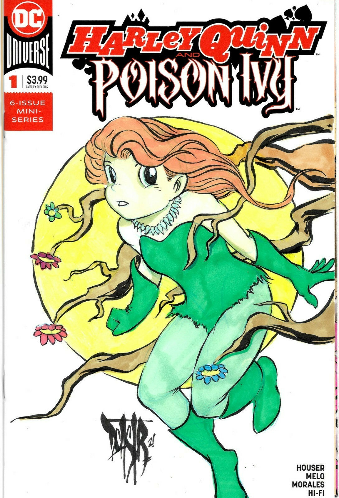 Harley Quinn Poison Ivy 1 (2019) DC Sketch Cover Comic W Original Dave Castr Art