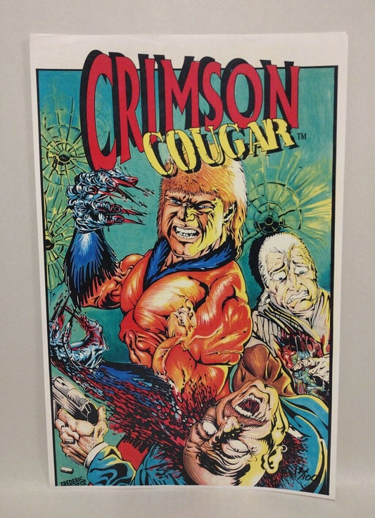 Crimson Cougar Greater Mercury Comics 11 X 17" Limited Laser Print #'d 12/100