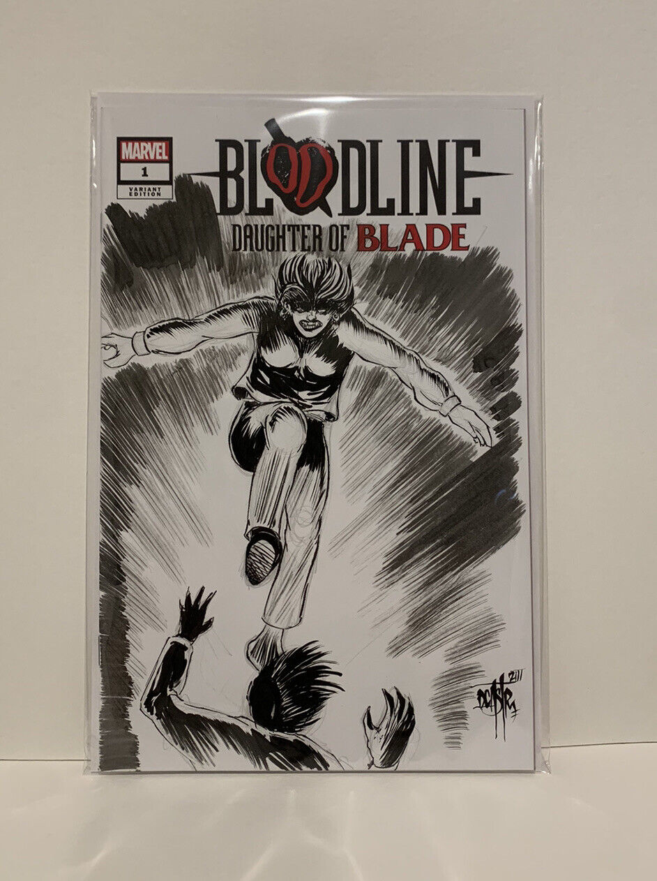 BLOODLINE DAUGHTER OF BLADE 1 Blank Variant Cover Comic Original Art Dave Castr