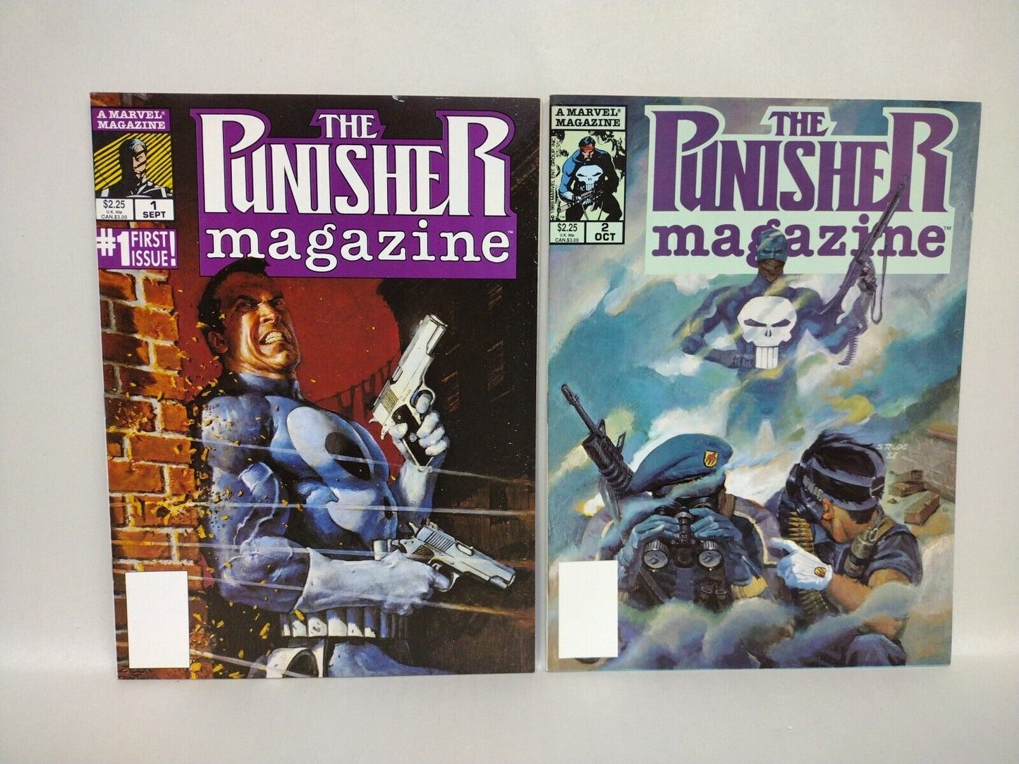 PUNISHER Magazine (1989) Marvel Comics Lot Set #1 2 Mike Zeck Steve Grant NM