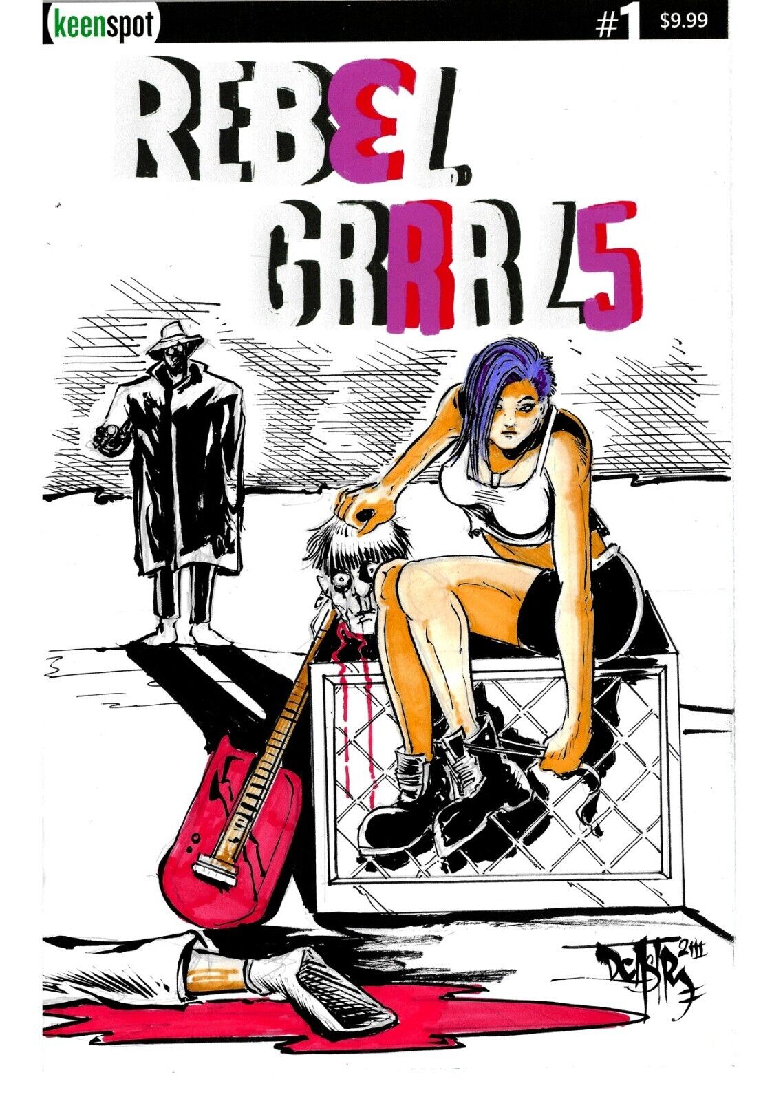 Rebel Grrrls #1 (2023) Keenspot Sketch Cover Comic W Original Dave Castr Art