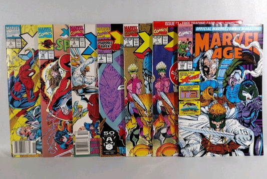 X-Force Marvel Comic Lot #1 1 2nd Gold 2-4 Spider-Man #16 Marvel Age #102 VF+