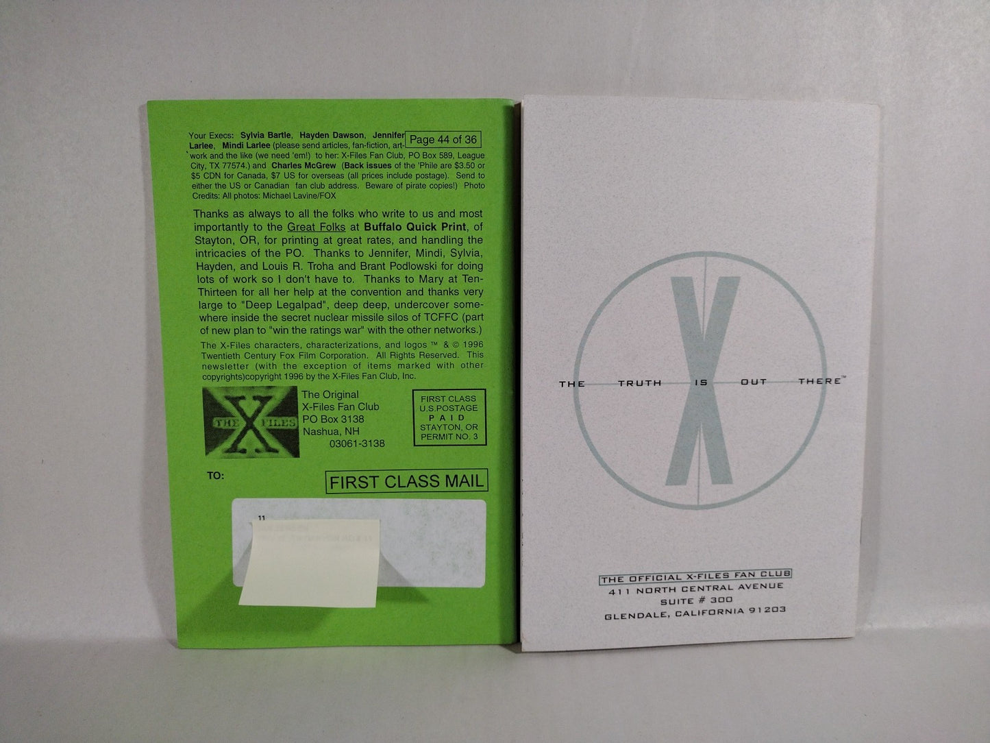 X-Files (1995) X-Phile Fan Club Exclusive Newsletters #6 7 8 9 11 + X-Notes #3 4