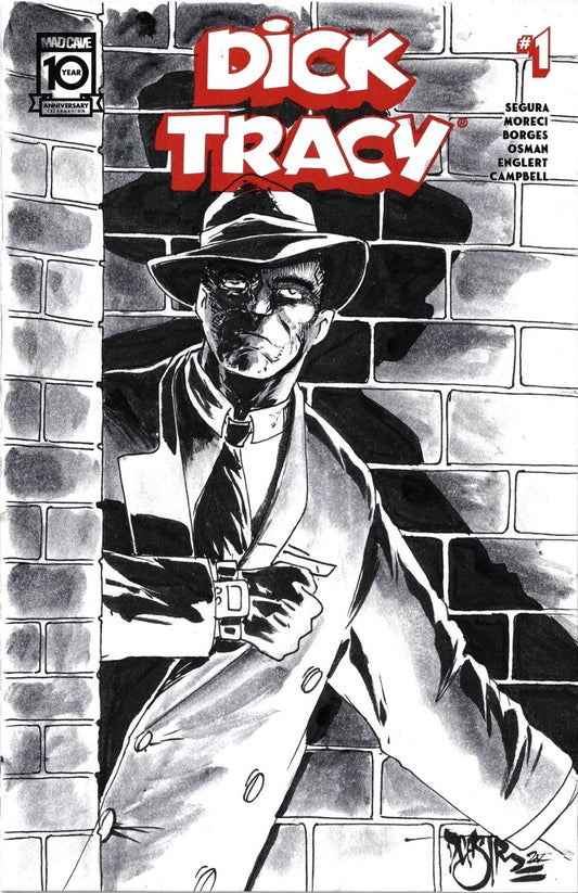 Dick Tracy #1 (2024) Mad Cave Sketch Cover Variant W Original Dave Castr Art COA