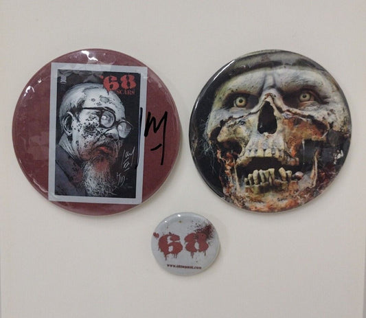 68' (2012) Scars Image Horror Comic Zombie Button lot of 3 Signed Jay Fotos 