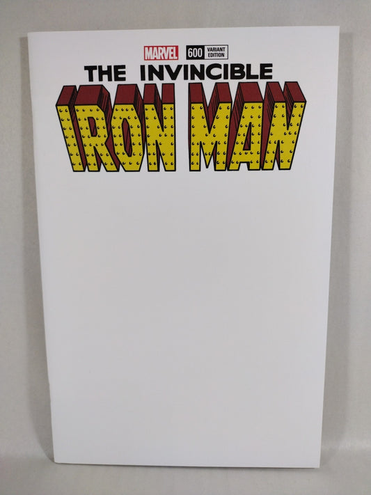 Invincible Iron Man #600 (2018) Marvel Blank Sketch Variant Cover 