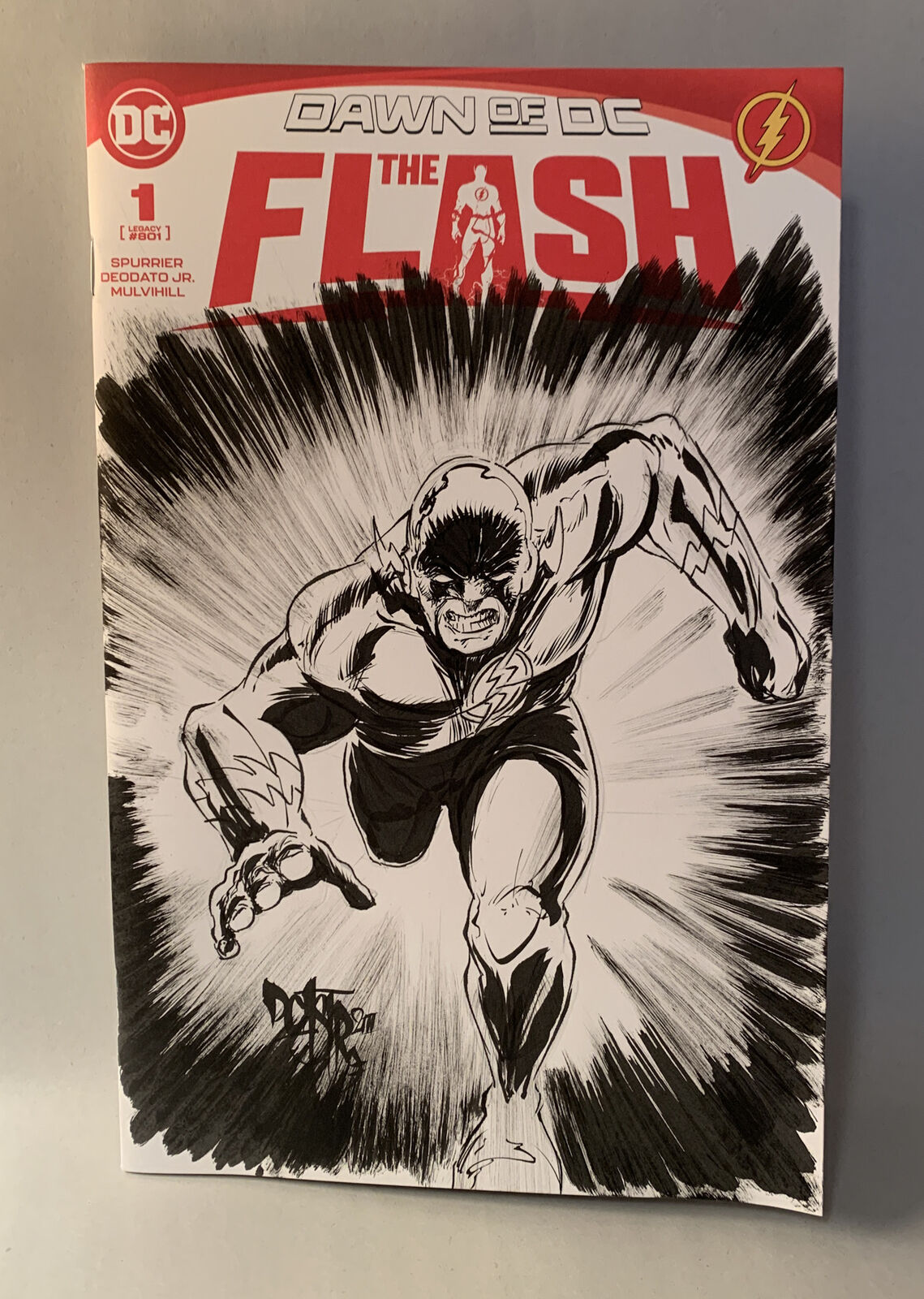 FLASH, THE (DAWN OF DC) #1 Blank Sketch Cover Variant W Original Dave Castr Art