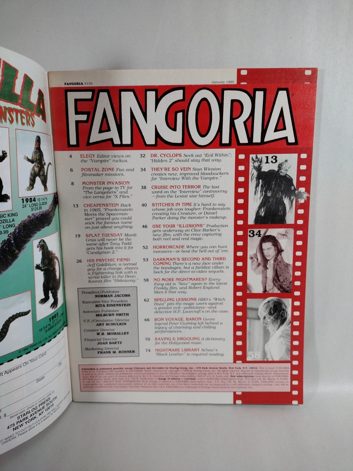 FANGORIA Magazine #139 (1994) Interview With A Vampire Frankenstein Candyman 2
