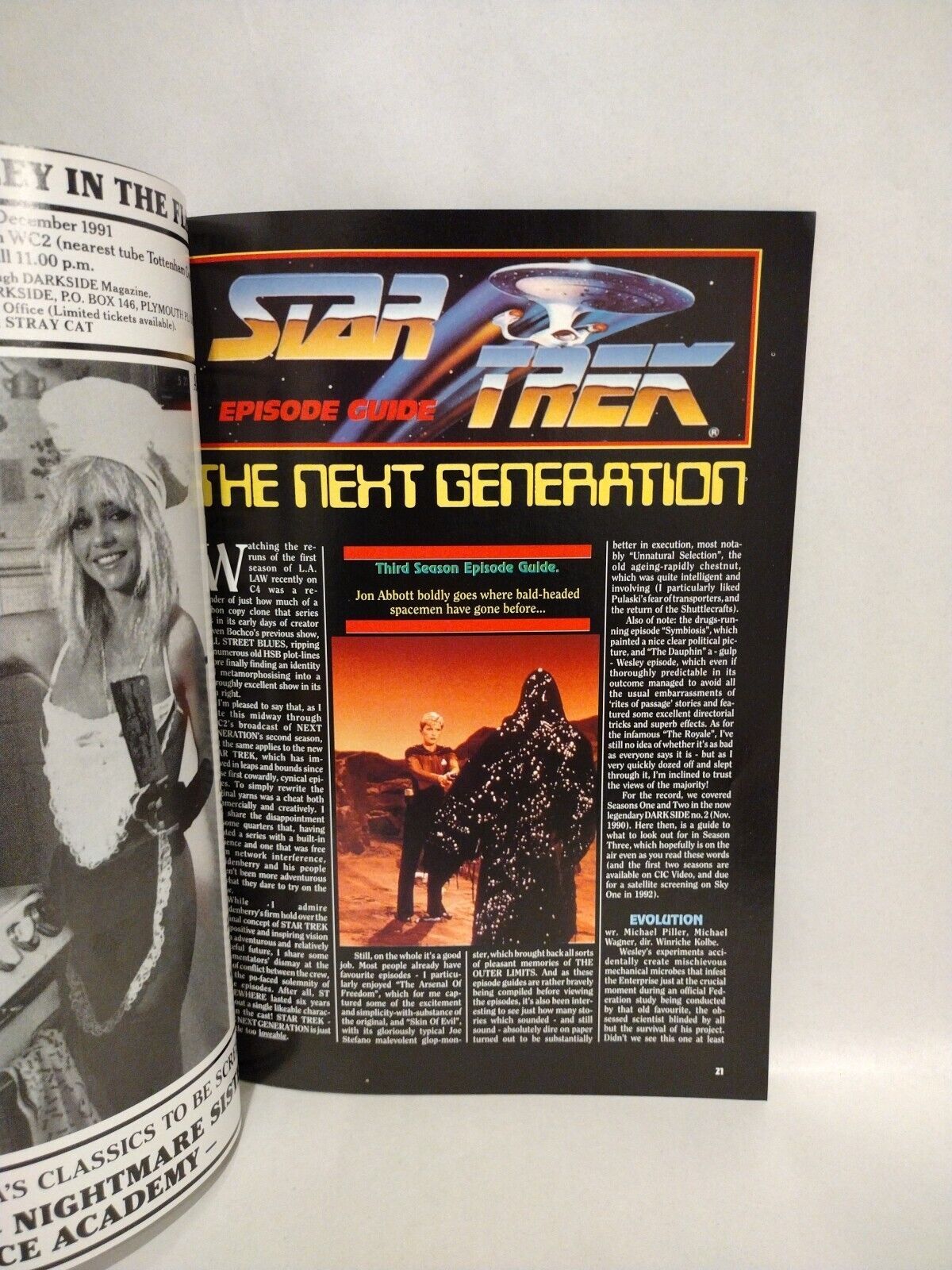 The Dark Side Magazine 15 (1991) Split Second Herschell G Lewis Star Trek TNG