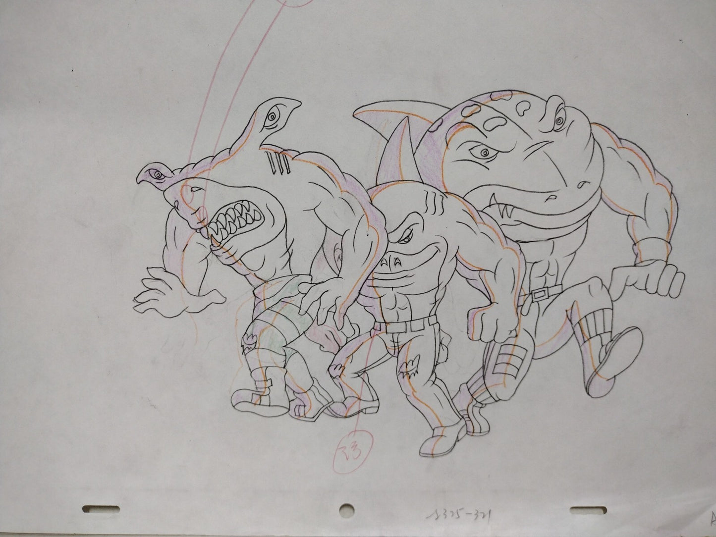 Street Sharks 1996 Original Animation Production Cel Slammu Streex Jab W Drawing