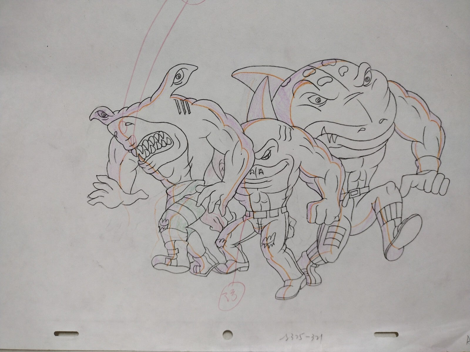 Street Sharks 1996 Original Animation Production Cel Slammu Streex Jab W Drawing