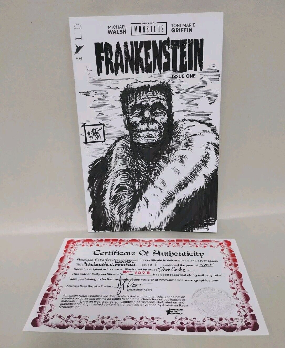 Universal Monsters FRANKENSTEIN #1 (2023) Image Comic Sketch Var W Original Art 