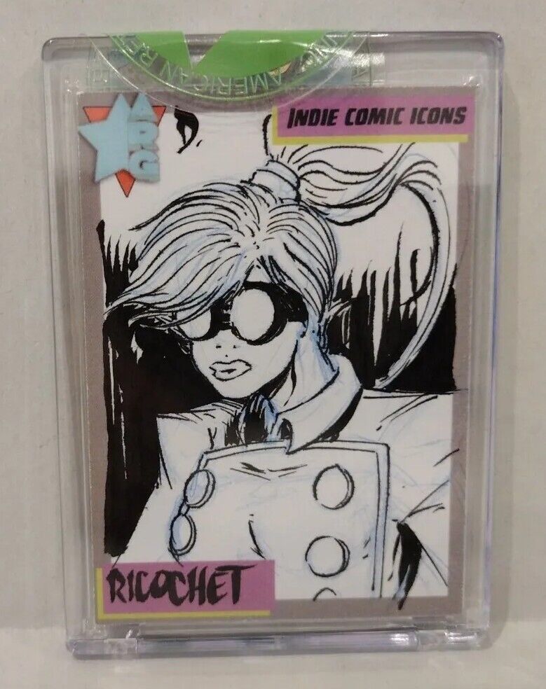 Indie Comic Icons (2023) ARG Sketch Card w Original Ricochet Art Larsenverse