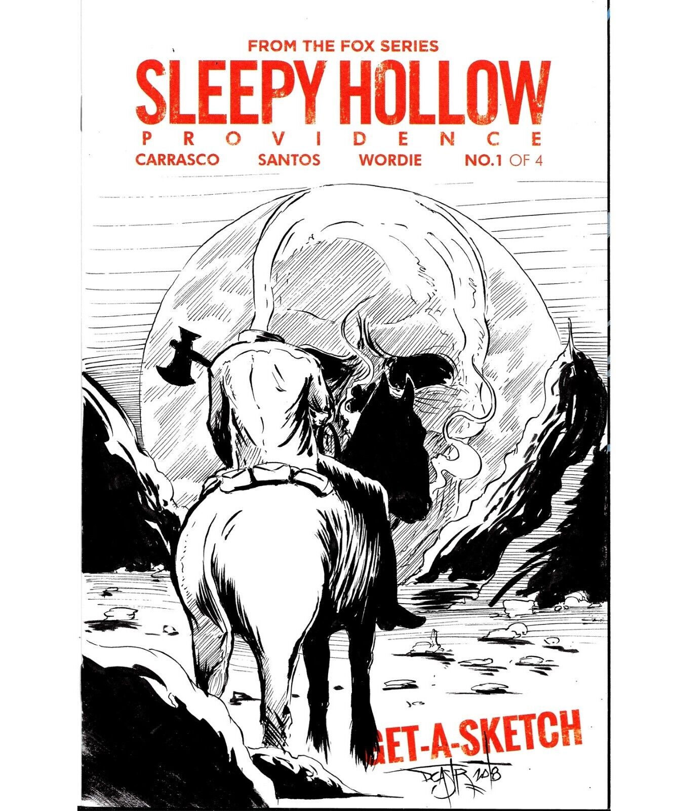 Sleepy Hollow Providence #1 (2015) Blank Sketch Cover W Original Art DCastr 