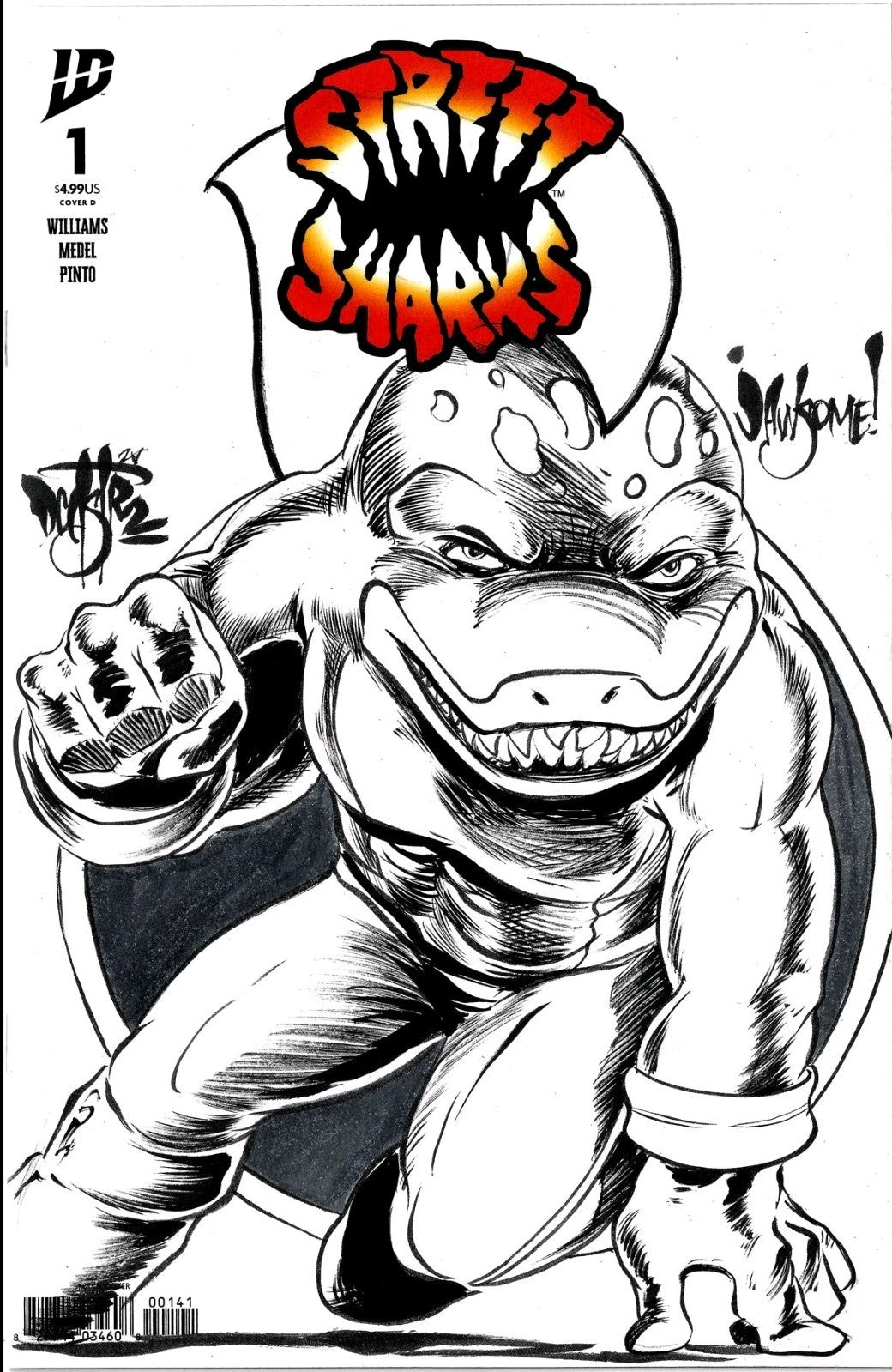 Street Sharks 1 IDW 2025 Comic Sketch Cover Variant W Original DCastr Slammu Art