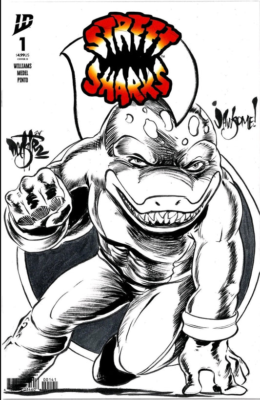 Street Sharks 1 IDW 2025 Comic Sketch Cover Variant W Original DCastr Slammu Art