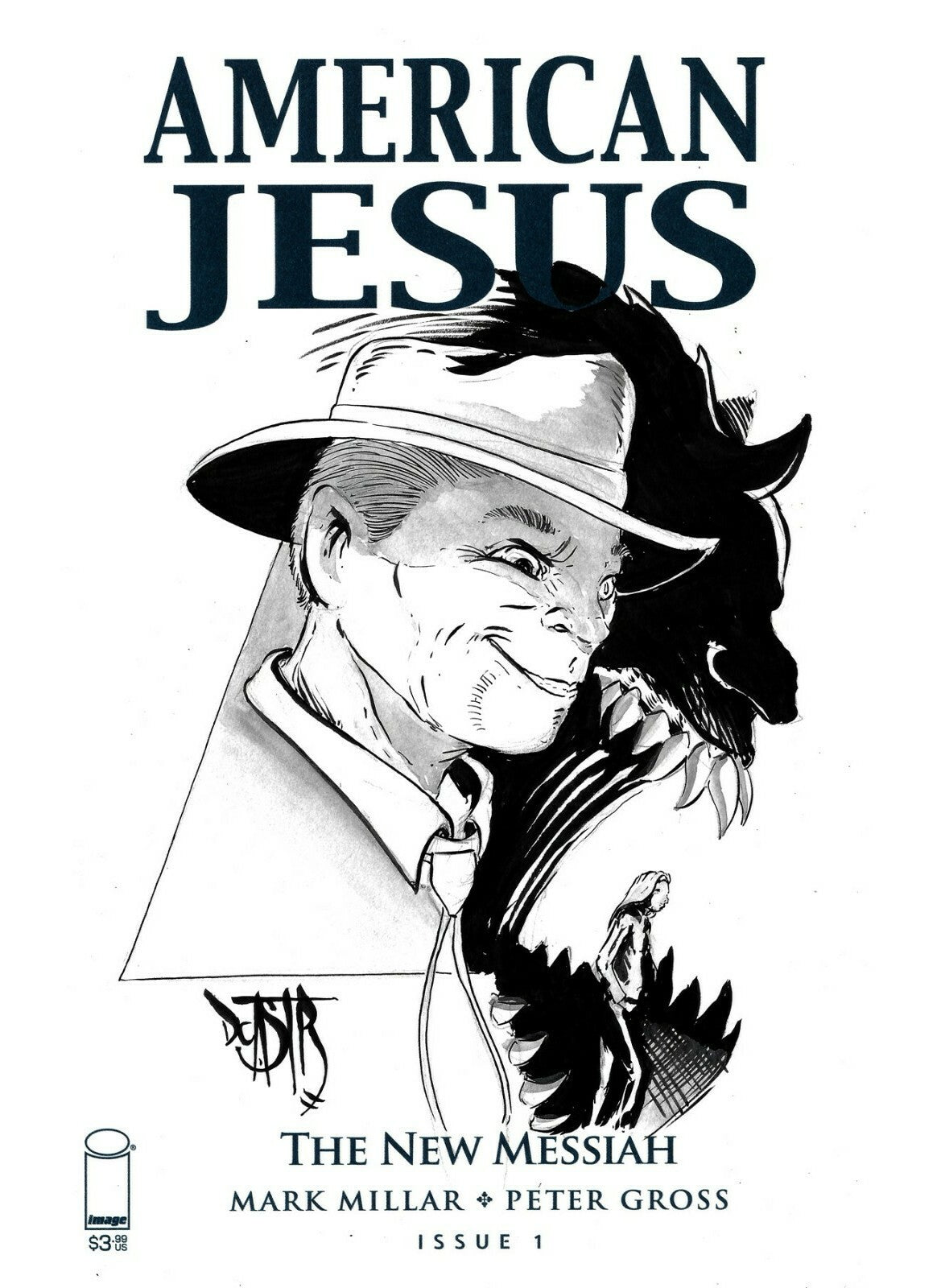 American Jesus #1 (2019) Image Sketch Cover Variant Comic W Original DCastr Art