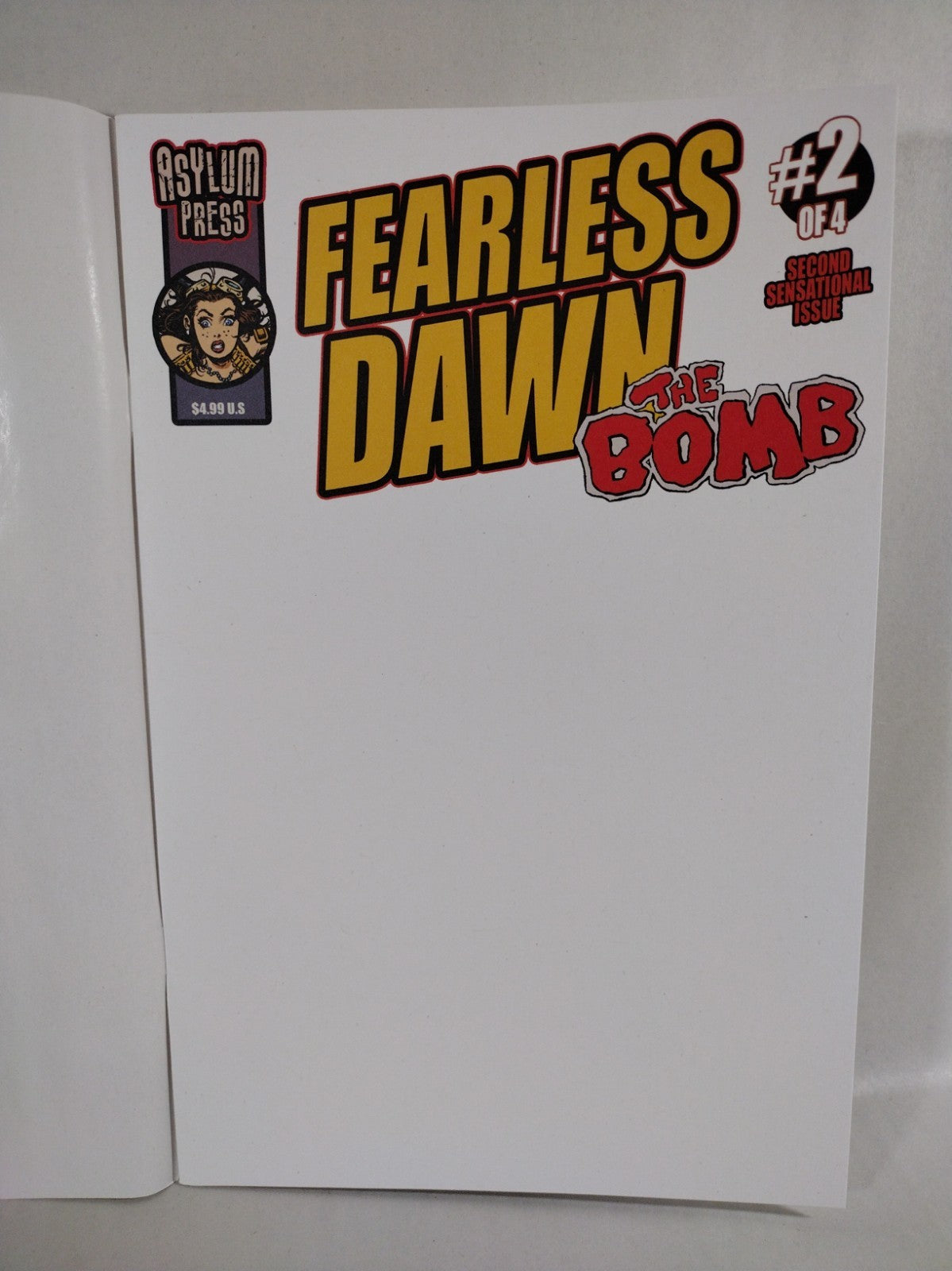 Fearless Dawn The Bomb #2 (2023) Asylum Press Blank Sketch Variant Cover NM