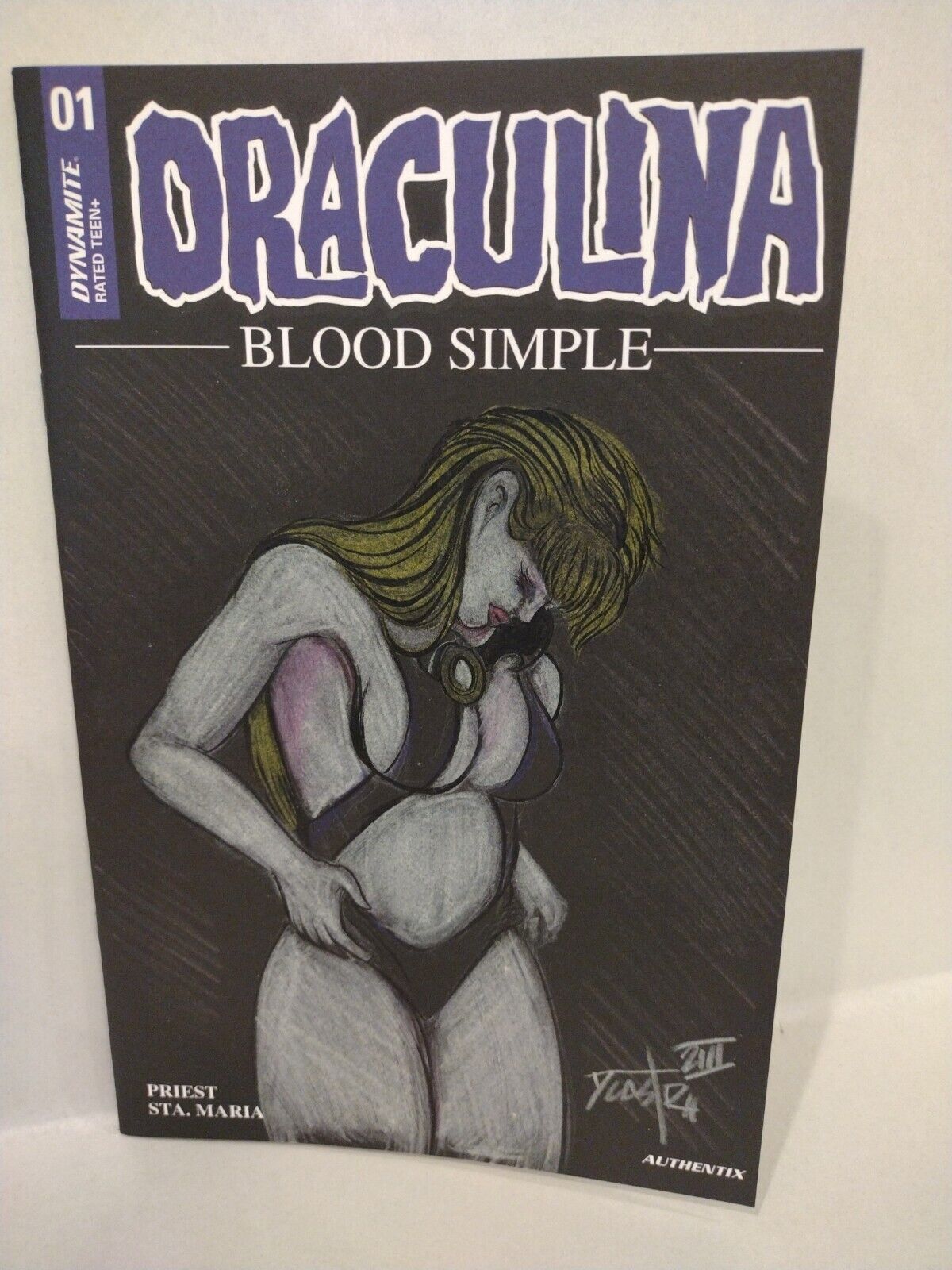 Draculina Blood Simple 1 (2023) Blank Cover Dynamite Comic w Original DCastr Art