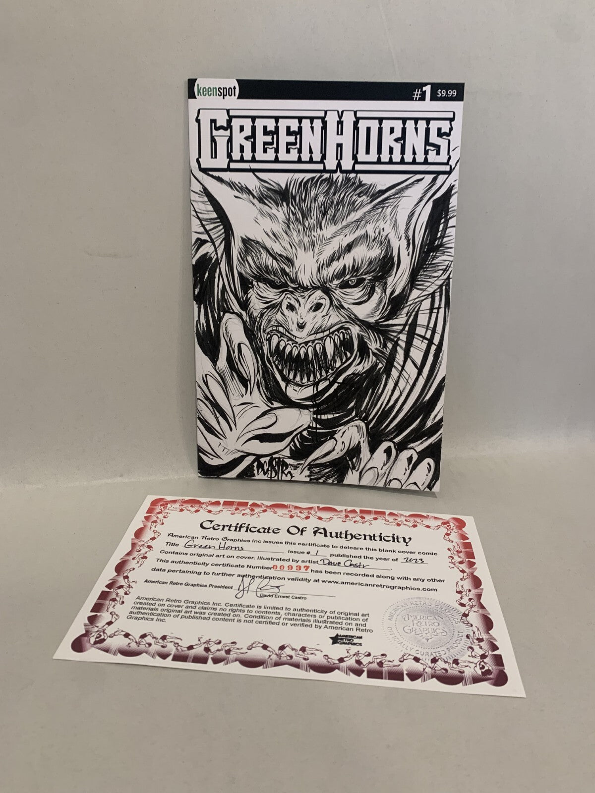 Green Horns #1 (2023) Keenspot Sketch Cover Variant W Original Dave Castr Art