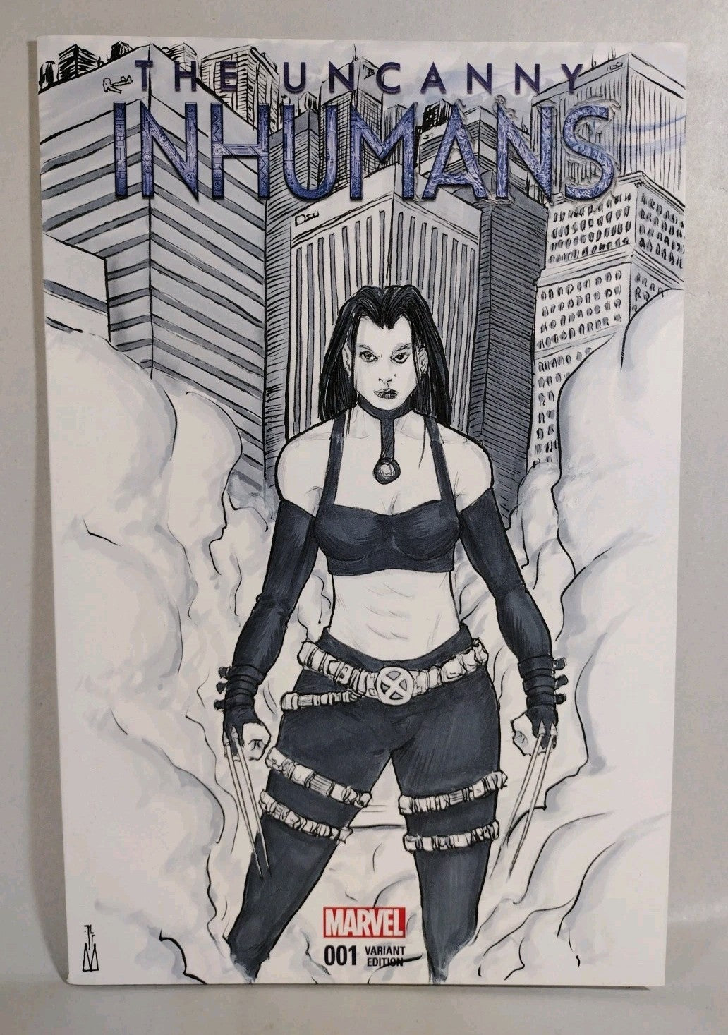 UNCANNY INHUMANS #1 Blank Sketch Variant Comic 2015 w Original UNIDENTIFIED Art