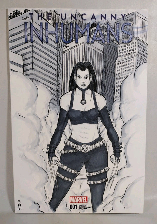UNCANNY INHUMANS #1 Blank Sketch Variant Comic 2015 w Original UNIDENTIFIED Art