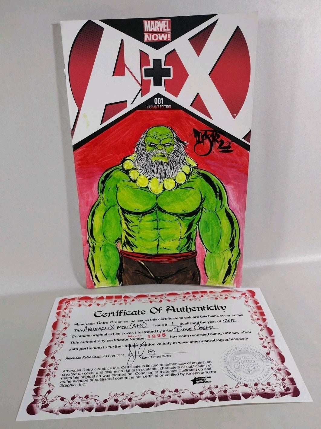 A+X AVENGERS + X-MEN #1 (2012) Sketch Variant Cover Comic W Original Art DCastr