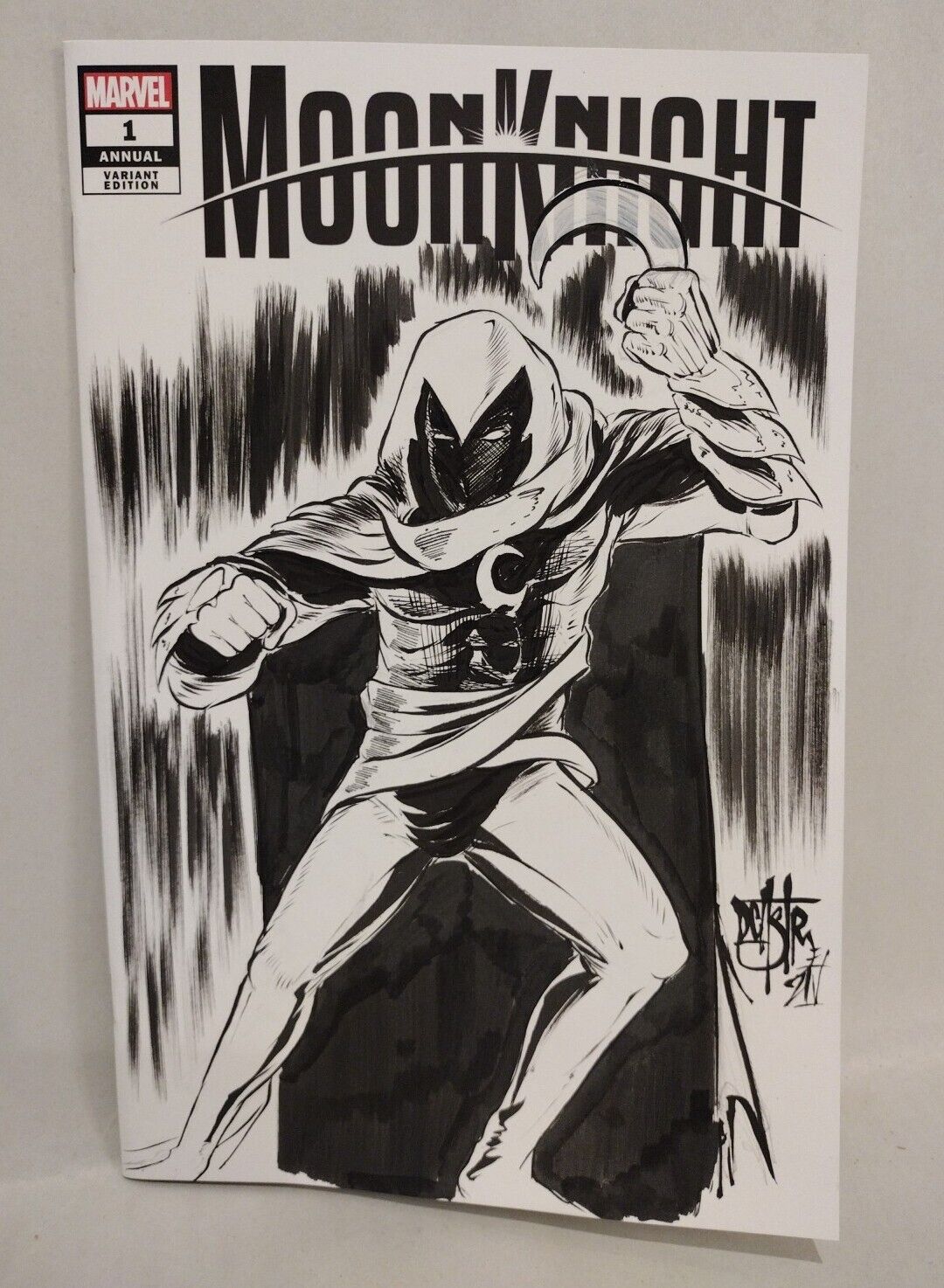 Moon Knight Annual 1 (2022) Marvel Comic Blank Variant W Original Dave Castr Art