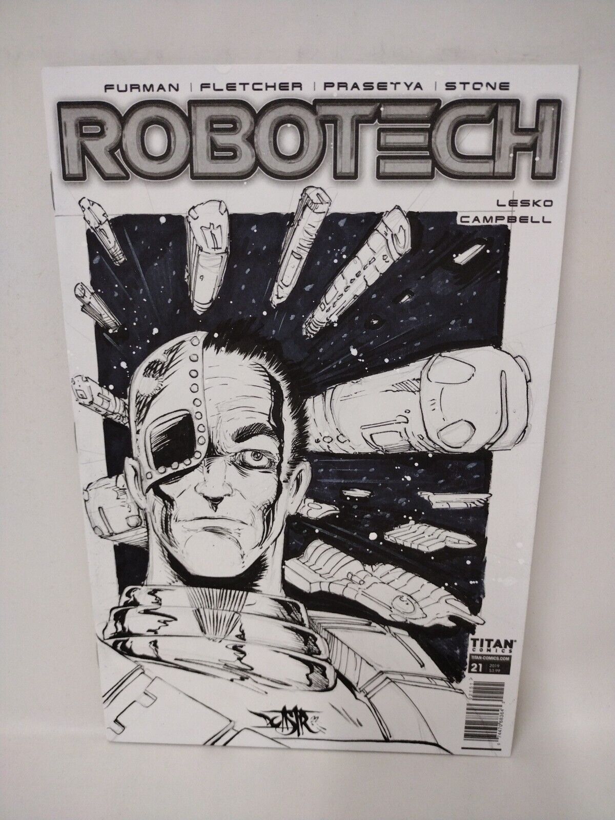 Robotech #21 (2019) Blank Cover Variant Comic W Original Breetai Art DCastr COA