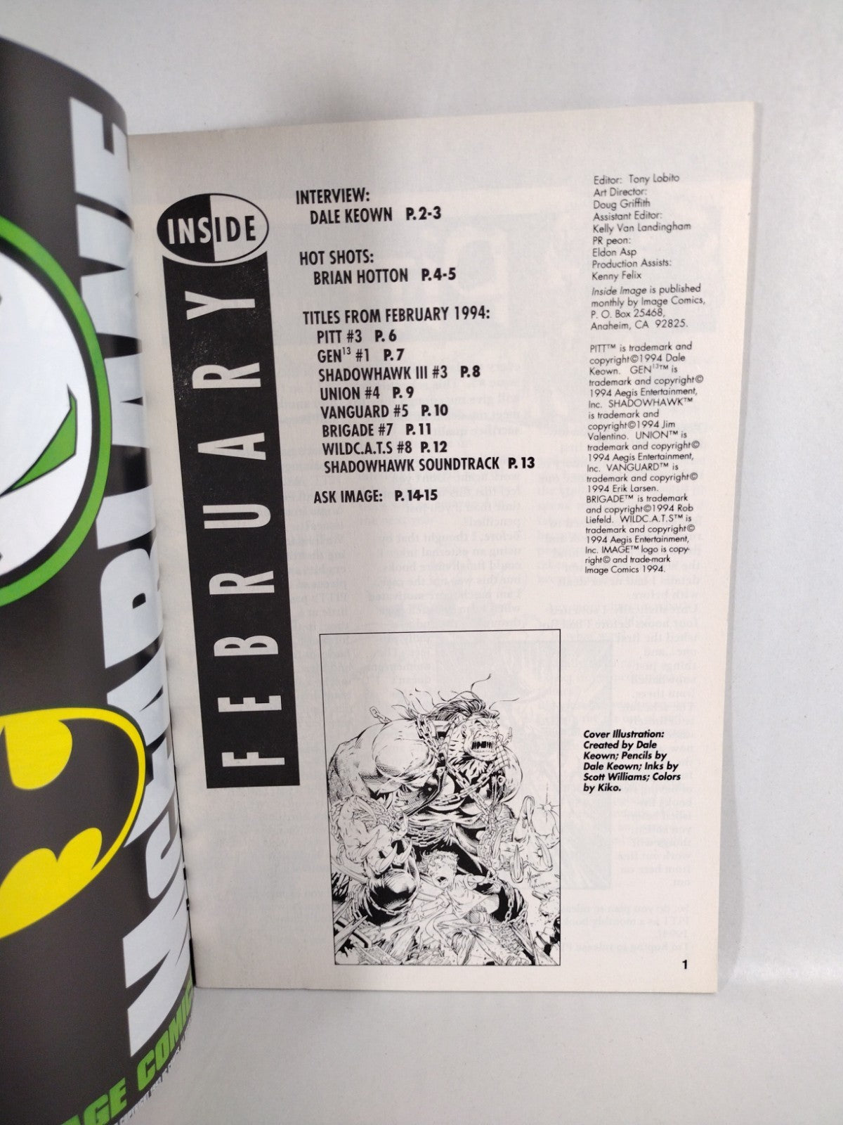 Pitt 1993 Image Comic Dale Keown Newsstand Variant Set #1 2 3 4 5 Maxx #8 Inside
