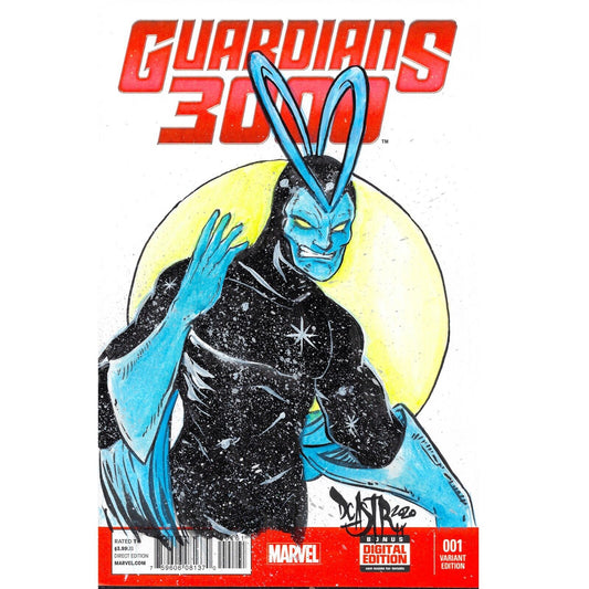 GUARDIANS 3000 #1 Blank Sketch Variant Cover Comic 2014 W Original Art Dcastr