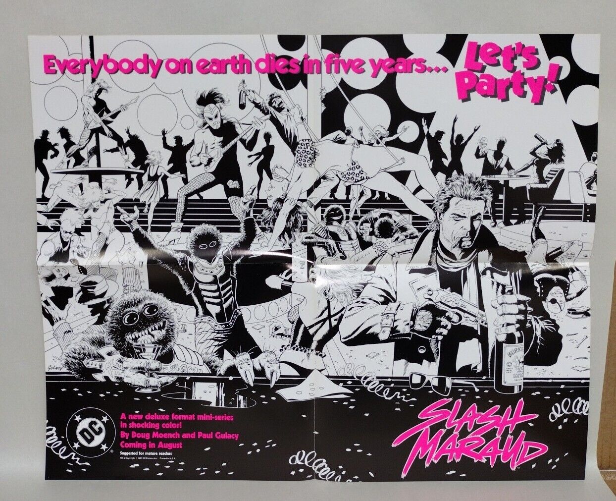 Slash Maraud (1987) DC Comics Promotional Poster Paul Gulacy 17 X 21 Unused 