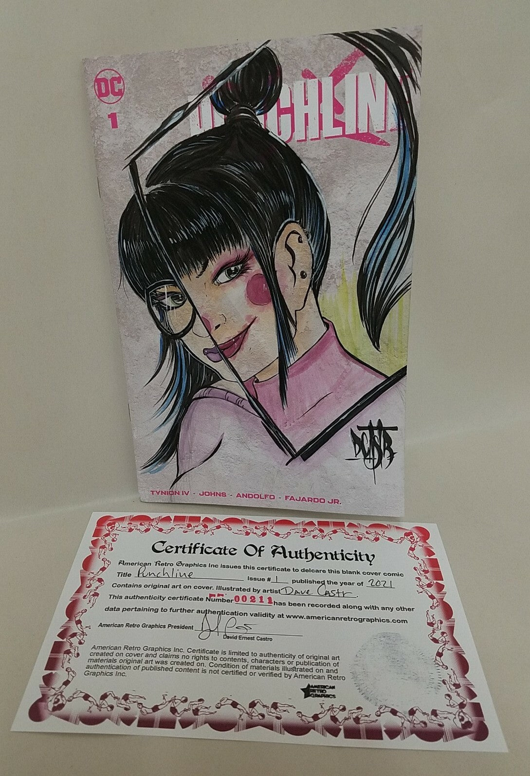 Punchline #1 (2021) DC Comic Sketch Cover W Original DCastr Art ARG COA 211