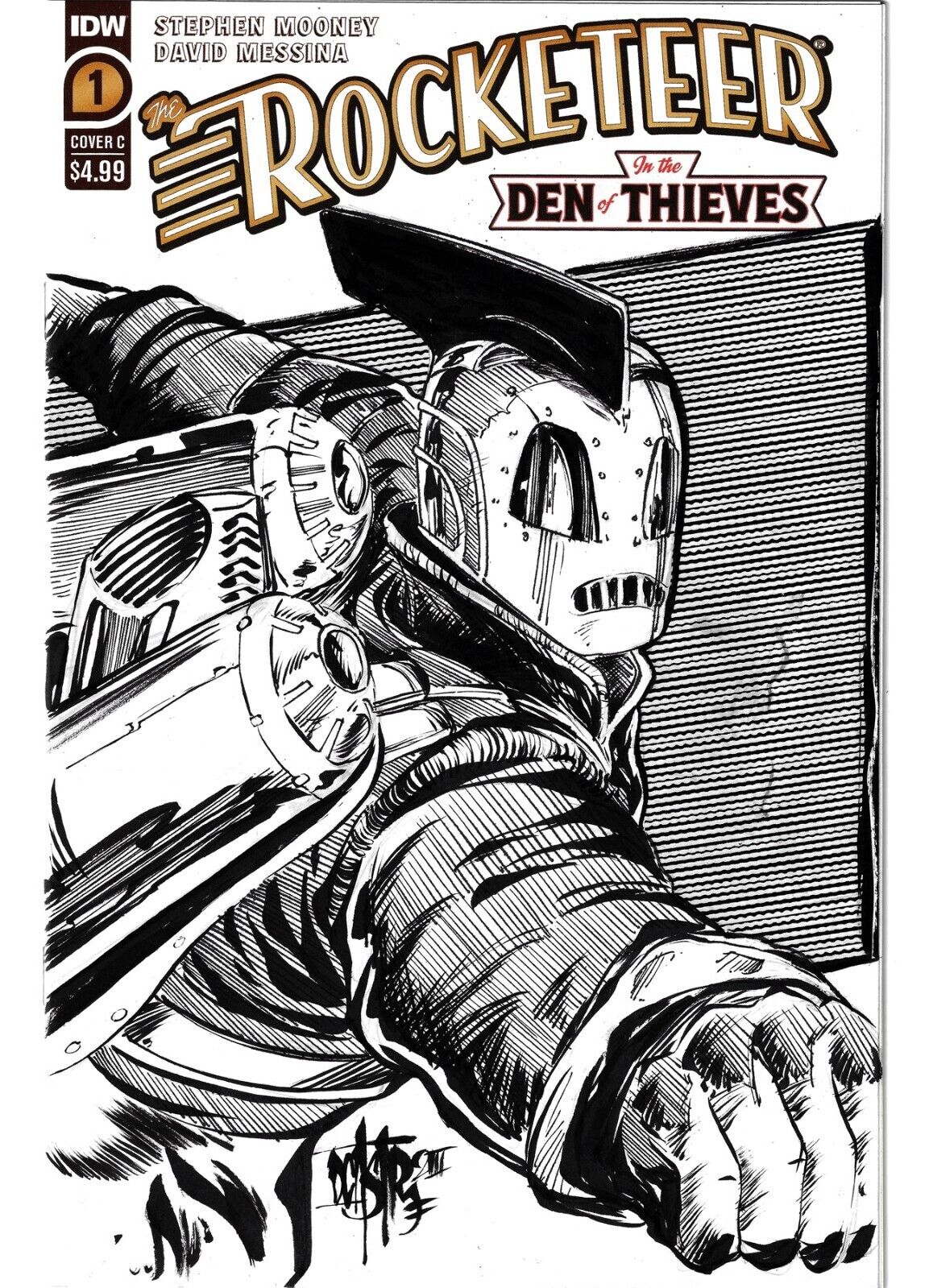 Rocketeer Den of Thieves #1 (2023) IDW Sketch Variant Cover Comic W Original Art