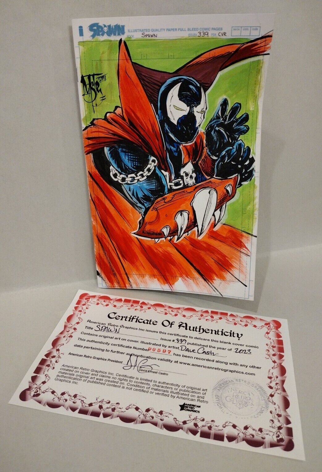 Spawn #339 (2023) Image Comic Blank Cover Variant w Original Dave Castr Art COA