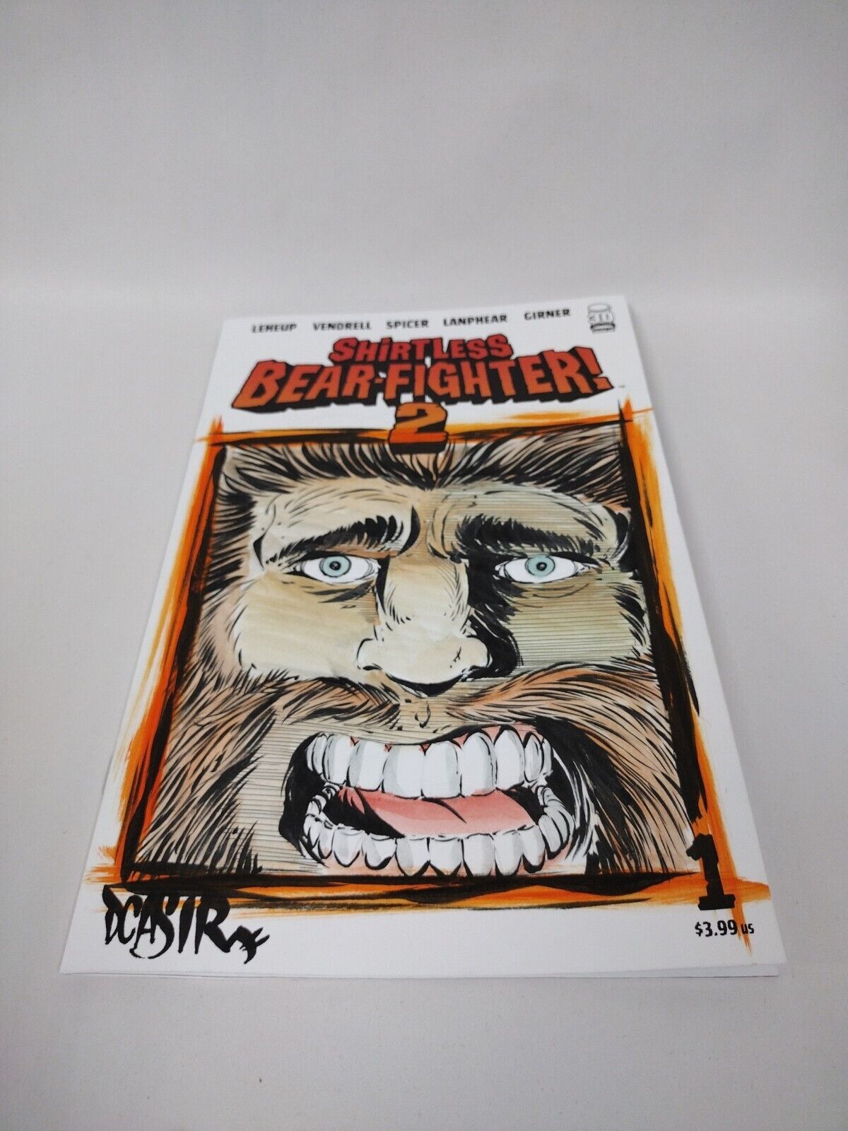 Shirtless Bear-Fighter 2 #1 (Of 7) Blank Sketch Cover W ORIGINAL ART DCASTR 