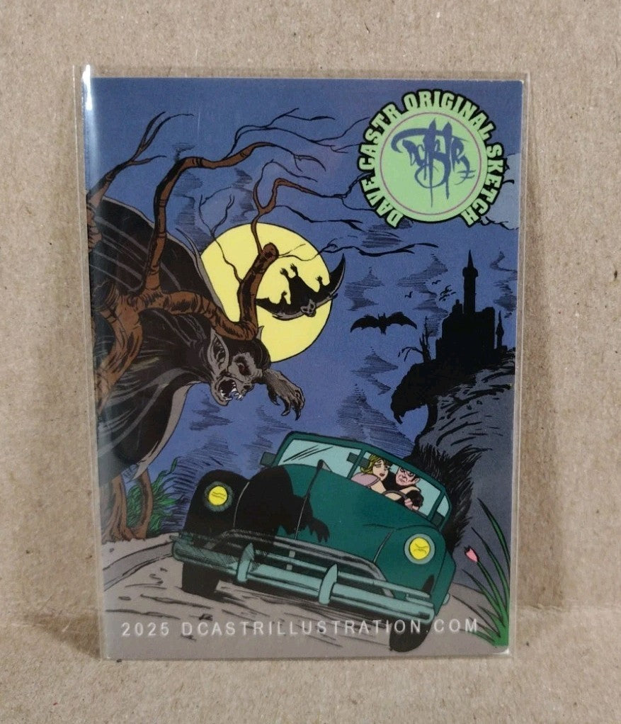 Dave Castr Crusin (2025) OAC Sketch Card W Original DC Comic Booster Gold Art