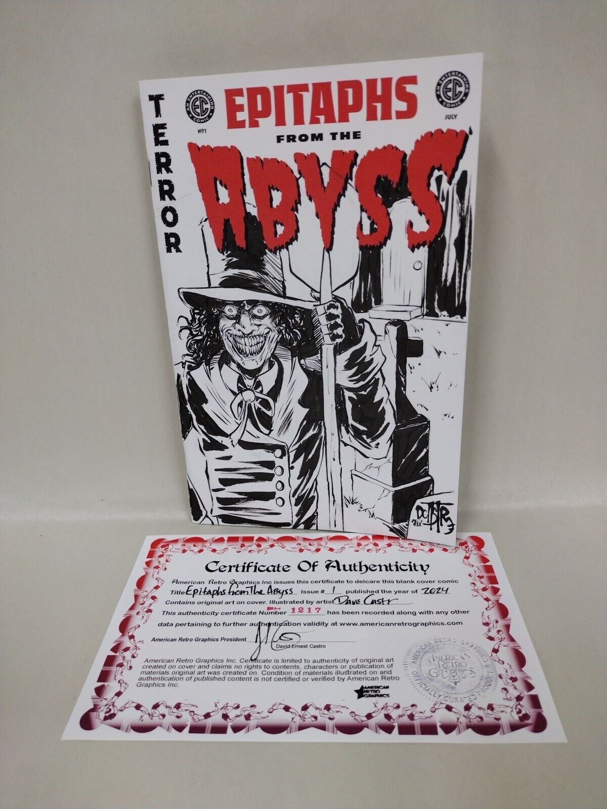 Epitaphs From The Abyss 1 (2024) EC Comic Sketch Cover Var W Original DCastr Art